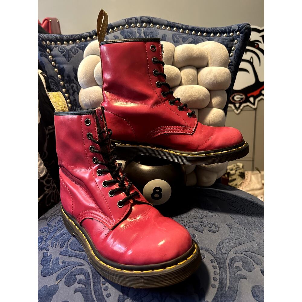 Dr Martens Pink 1460 Vegan Patent Leather size 8/EU 39